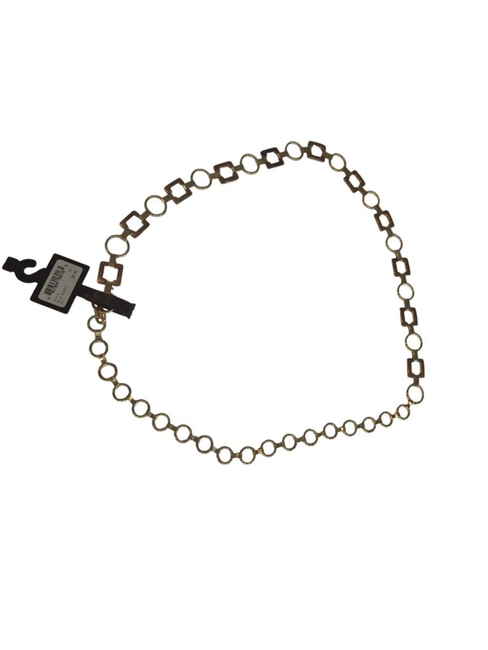 No Boundaries Gold Chain Belt XL Y2K Circle Square Link Boho Statement NWT